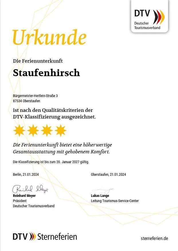 Staufenhirsch Apartment Oberstaufen